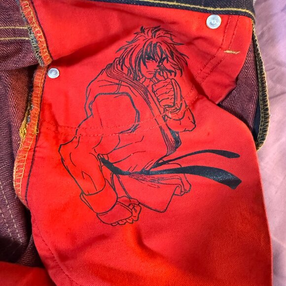 Street Fighter x Naked & Famous Ken Shoryuken Selvedge denim jeans size 30 Easy - Picture 12 of 16